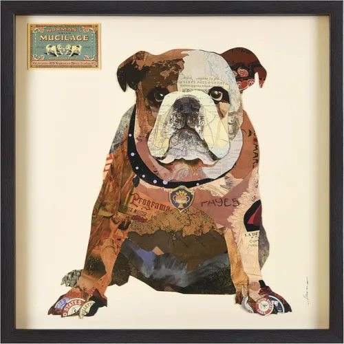 Miniatura 33 de Empire Art Direct Alex Zeng - Papel gráfico enmarcado con collage dimensional de bulldog francés bajo vidrio, listo para colgar, 17 x 17 pulgadas