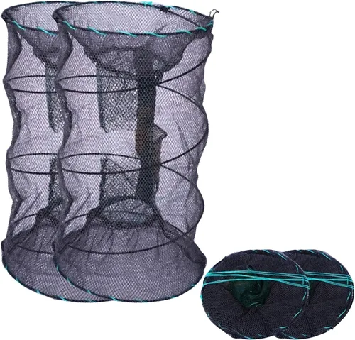 Trampas plegables portátiles para cangrejos, redes plegables para langosta, camarón, carpa, cangrejos de río, alambre de acero galvanizado, malla de