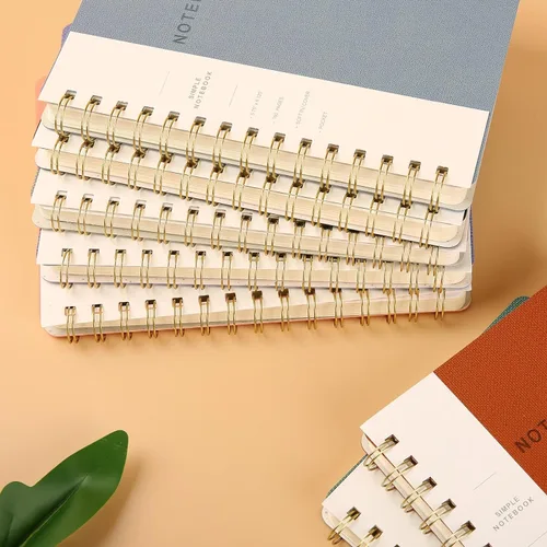 Miniatura 4 de cuaderno con espiral, 6.10 x 8.19 pulgadas, cuaderno rayado con bolsillos interiores y 160 páginas, tapa de cuero sintético, cuaderno de negocios