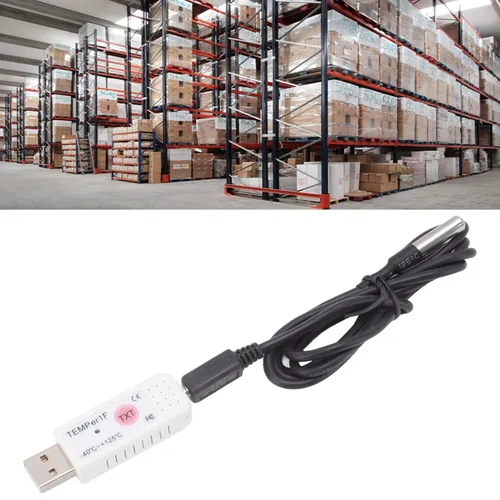 Miniatura 3 de Termómetro de computadora USB, sensor de termómetro de PC, registrador de datos con pantalla de hiperbola de temperatura y función de alarma