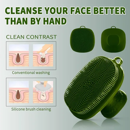 Miniatura 4 de Cepillo facial de silicona para hombres, cepillo de limpieza facial de silicona, cepillo de lavado facial de silicona manual impermeable, limpieza