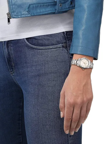 Miniatura 8 de Tissot para mujer T-My Lady Reloj de vestir de acero inoxidable blanco T132010111100