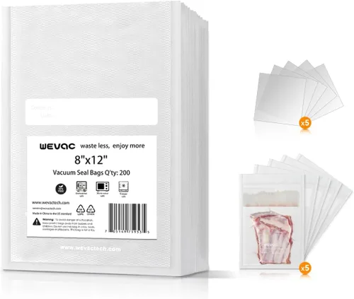 Miniatura 12 de Wevac Weston - Bolsas selladoras al vacío de 100 galones de 11 x 16 pulgadas para guardar alimentos, sellar una comida, de grado comercial, sin BPA