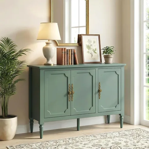Miniatura 13 de RoyalCraft Buffet Cabinet with Storage, Mid-Century Modern Sideboard with 3 Doors, Painted Coffee Bar Table with Adjustable Shelves, Credenza for