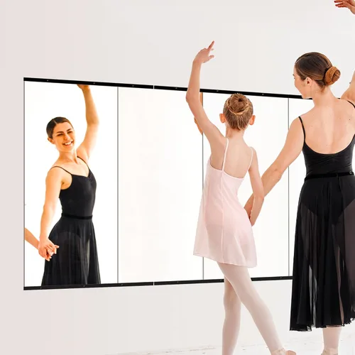 Miniatura 3 de TRAHOME Espejo de Gimnasio para Pared, 48x24x3PCS de Longitud Completa, Espejo Grande de Cuerpo Sin Marco de Vidrio para Gimnasio en Casa