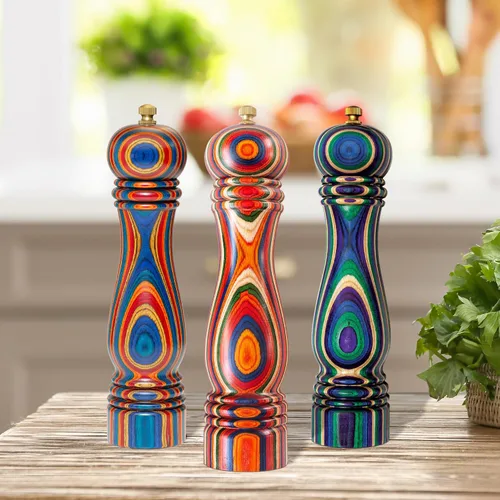 Miniatura 8 de Molinillo de pimienta Baltique Montego Bay – Molinillo de pimienta de madera de 8 pulgadas colorido con mecanismo de molienda de acero inoxidable