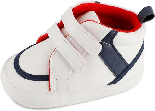 ESTAMICO - Tenis de piel sintética para bebés, niños y niñas, suela de goma antideslizante, para primeros pasos, zapatos para exteriores
