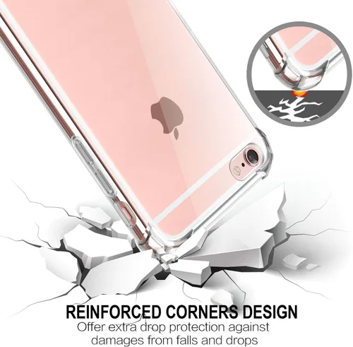 Miniatura 4 de Funda para iPhone 6, funda transparente para iPhone 6s, bonita funda antiarañazos, delgada, funda de TPU reforzada, absorción de golpes, funda