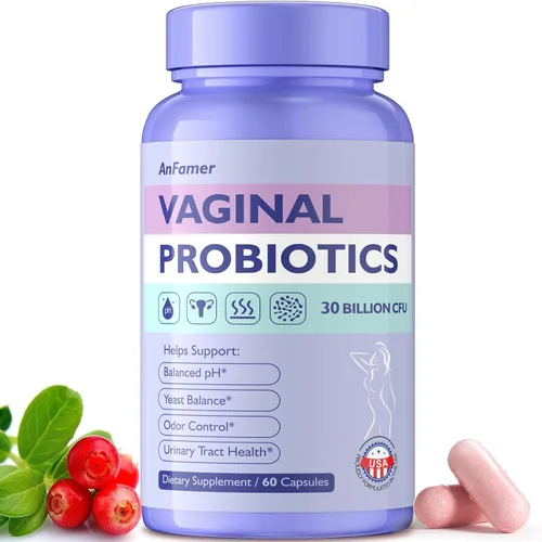 Probióticos Vaginales para Mujeres, Promueve el Equilibrio del pH, Olor Vaginal Saludable y Flora, Salud del Tracto Urinario con Prebióticos y