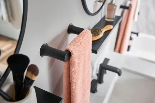 Miniatura 7 de Moen Genta BH3886BL - Toallero de mano moderno de 6.8 pulgadas de longitud para baño o cocina, color negro mate (paquete de 2)