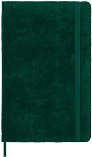 Moleskine Cuaderno de terciopelo de edición limitada, grande, a rayas, caja verde (5 x 8.25)