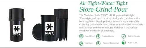 Miniatura 2 de Medtainer - Recipiente hermético y a prueba de olores con molinillo integrado. Viene con paquete de humedad para mantener los productos frescos