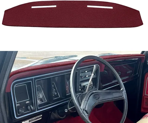 Miniatura 7 de Funda para salpicadero Fcovergurus a medida para camioneta Ford F100 F250 F350 de 1967-1972, protector de alfombra para tablero F124 (negro)