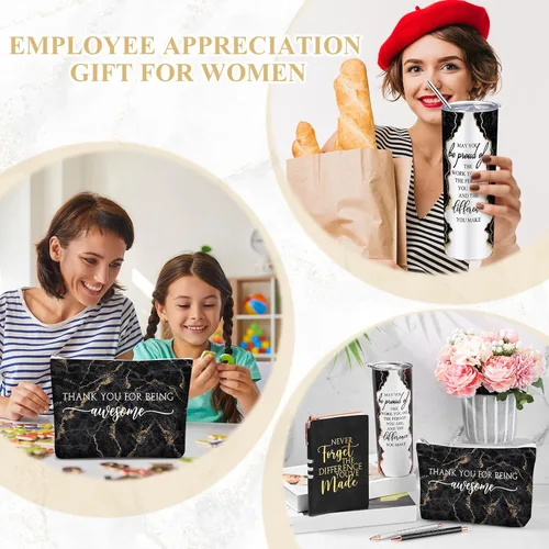 Miniatura 5 de Domensi Juego de 6 Piezas de Regalo de Agradecimiento para Empleadas Mujeres Regalo de Navidad de Agradecimiento May You Be Proud Vaso Térmico de 20