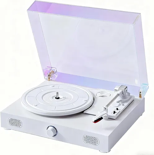 Tocadiscos de vinilo con altavoces, tocadiscos vintage de 3 velocidades para discos de vinilo Bluetooth, tocadiscos accionados por correa, altavoces