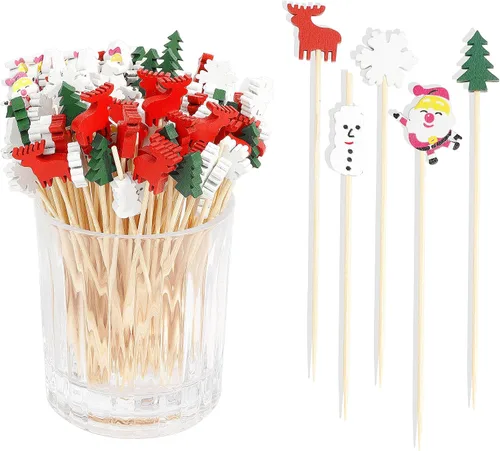 Miniatura 24 de 100 piezas de palillos de cóctel para bebidas, decoraciones de San Valentín, palillos de dientes elegantes para aperitivos, palillos de dientes