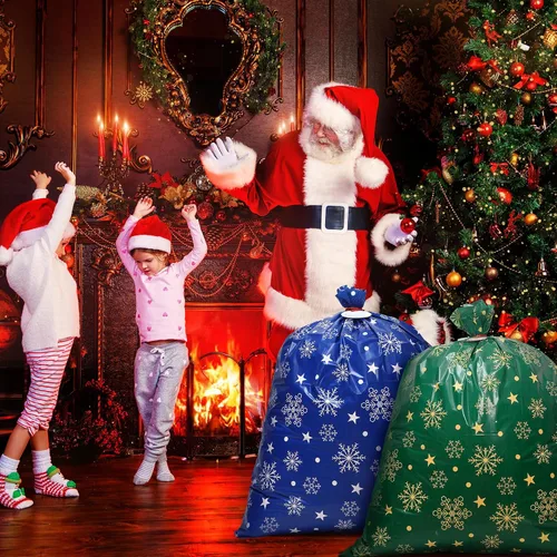 Miniatura 2 de Abbylike 16 bolsas de regalo de Navidad extra grandes de 44 x 36 pulgadas, bolsas gigantes de gran tamaño con etiquetas para regalos navideños