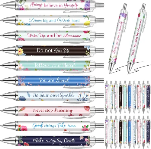 Miniatura 10 de Yeaqee 50 bolígrafos motivacionales a granel con diferentes citas inspiradoras para mujeres, regalos inspiradores, bolígrafos a granel