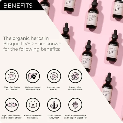 Miniatura 2 de Blisque Suplemento complejo hepático para desintoxicar, limpiar y reparar el hígado Aprobado por médicos Ingredientes naturales Cardo mariano