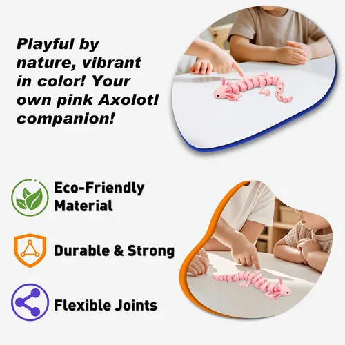 Miniatura 47 de Yipintang Criaturas Impresas en 3D Animales Flexibles - Juego de Animales Fidget de 7 Pulgadas para Decoración de Estantes (Pareja de León Adulto)