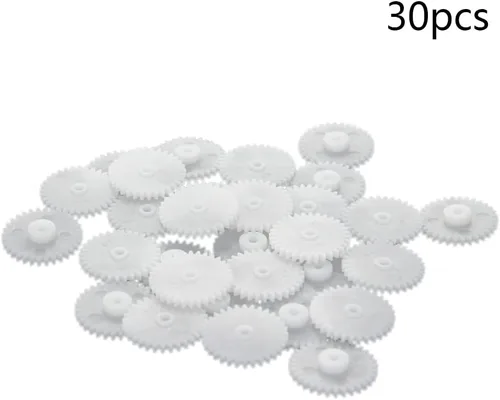 Miniatura 2 de Bettomshin 30 piezas de dientes de engranaje de plástico de 0.5 módulos modelo 322A OD 17mm/0.66" x diámetro del agujero 2mm/0.08" x espesor