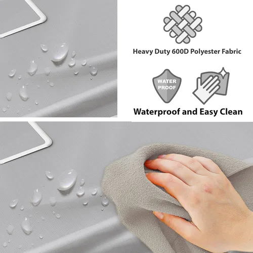 Miniatura 4 de Simple Houseware - Carrito clasificador de ropa sucia resistente de 3 bolsas, plateado Plata