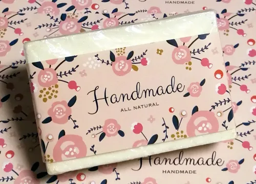 Miniatura 15 de Cinta de papel de envoltura para barra de jabón casera 20 piezas (horizontal - rosa claro)