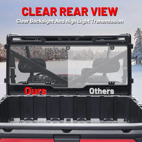 Miniatura 5 de StarknightMT Ranger XP 1000 Parabrisas Trasero, Ranger 1000 con Tinte Ahumado Ventana Trasera Parabrisas Trasero Compatible con Polaris Ranger XP