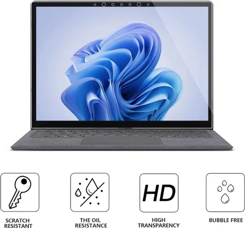 Miniatura 8 de Megoo Protector de pantalla de vidrio templado para laptop Microsoft Surface de 15 pulgadas, resistente a los arañazos, ultra transparente, suave al