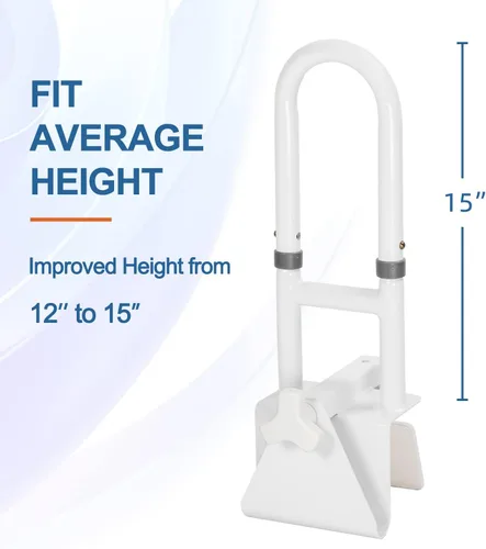 Miniatura 6 de HEPO Barra de seguridad ajustable para bañera para ancianos, barra de agarre para bañera para baño, abrazadera de mango de bañera de asistencia