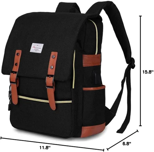 Miniatura 8 de Modoker - Mochila vintage para laptop, para mujeres y hombres, mochila para la escuela y la universidad