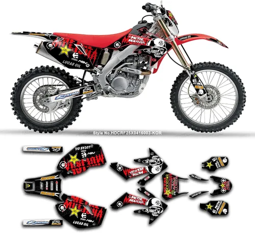 Miniatura 13 de Kit de calcomanías personalizadas para CRF250X 2004 2005 2006 2007, amarillo y blanco, HDCRF25X0416001-KR
