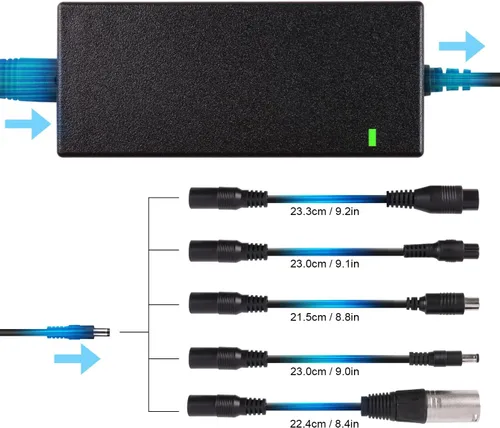 Miniatura 3 de Cargador de 42V 2A con 6 enchufes universal para batería de iones de litio de 36V, reemplazo rápido para maquinilla de afeitar, Jetson, Voyage