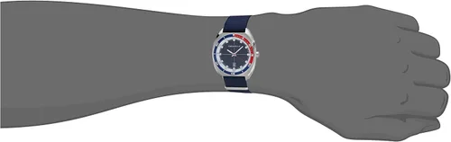 Miniatura 4 de Caravelle - Reloj retro de cuarzo para hombre acero inoxidable con correa de nailon azul tono plateado Modelo 43B167 Azul Patchwork