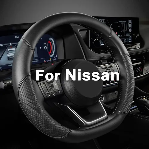 GIANT PANDA Funda de volante en forma de D para Nissan Rogue Kicks - Funda para volante de automóvil personalizada para Nissan Altima Sentra (línea