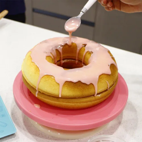 Miniatura 8 de Webake Molde de silicona jumbo para tartas de rosquilla, antiadherente, 10 pulgadas, juego de 2 mitades para hornear