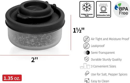 Miniatura 6 de SIGNORAWARE - Salero y pimentero a prueba de humedad, mini salero para ir de campamento, picnic al aire libre, cocina, loncheras, juego de especias
