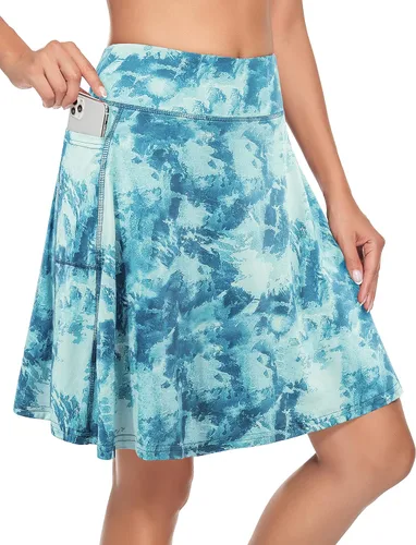 KORALHY Falda pantalón de 20 pulgadas hasta la rodilla para mujer, para tenis, atletismo, golf, casual, con 4 bolsillos
