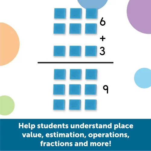Miniatura 4 de Learning Resources Base Ten Blocks Smart Pack - 121 piezas, a partir de 6 años, grados 1+, juegos de matemáticas de primer grado, suministros