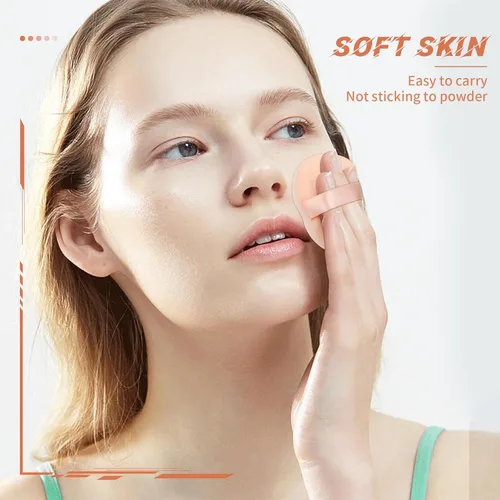 Miniatura 2 de 10 esponjas de base para polvo facial, 2.36 pulgadas para base de terciopelo, aplicador de algodón puro, almohadillas de maquillaje cosmético