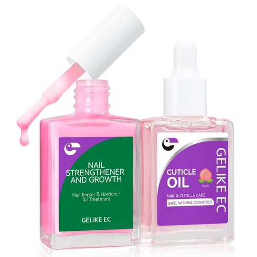 Miniatura 8 de Gelike EC Kit de uñas para principiantes: tratamiento de crecimiento de esmalte de uñas morado fácil de usar y aceite de lavanda para uñas delgadas