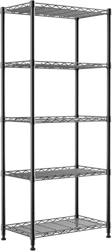 Miniatura 10 de REGILLER Estantería de Almacenamiento de Metal de 5 Niveles con Estantes Ajustables, Unidades de Estantería de Pie para Lavandería, Baño, Cocina
