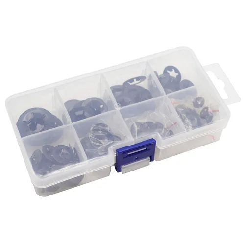 Miniatura 7 de Kit de surtido de 260 piezas [9 tamaños] de arandelas de seguridad con dientes internos Starlock negras, M2/M2.5/M3/M4/M5/M6/M8/M10/M12
