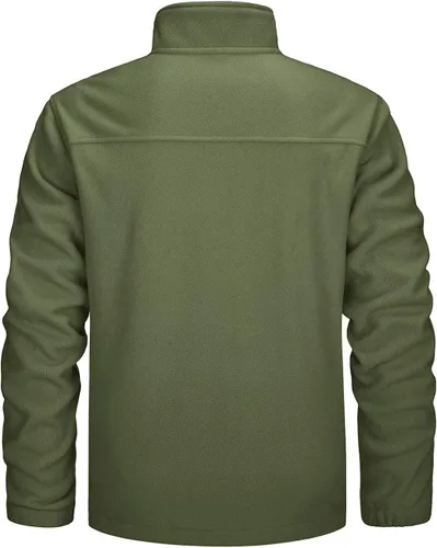 Miniatura 2 de CRYSULLY Chaqueta táctica de forro polar de invierno para hombre, con cierre completo, abrigos militares gruesos