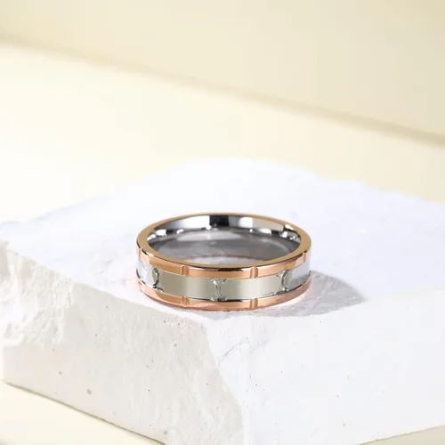 Miniatura 2 de His Queen Her King - Anillos de promesa a juego para parejas, anillos de boda con corona láser y circonita cúbica de acero inoxidable, anillos