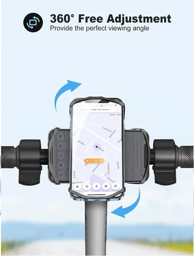 Miniatura 2 de Soporte de teléfono para bicicleta, soporte universal para teléfono para bicicleta, giratorio de 360°, manillar de silicona para iPhone, Galaxy