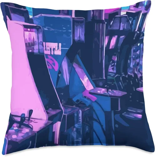 Miniatura 4 de Arcade Game Machine Cabinet Nostalgia Retro 80s Gamer Throw Pillow