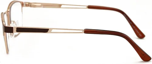 Miniatura 4 de Metal de las mujeres ninguna línea progresiva lente clara trifocal gafas de lectura con la capa antirreflectante Marrón