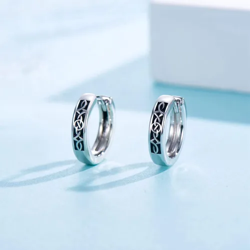 Miniatura 4 de Viking Hoop Earrings 925 Sterling Silver Viking Earrings for Men Small Huggie Hoop Earrings Jewelry Gift for Women Men