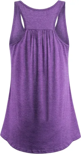 Miniatura 80 de Cestyle - Camiseta sin mangas para mujer, cuello redondo, corte holgado, para entrenamiento